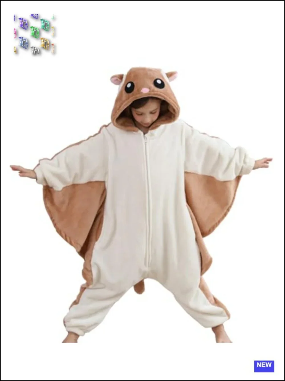 Kids Fleece Animal One-Piece Pajamas Zipper Cosplay Costume Boys Girls